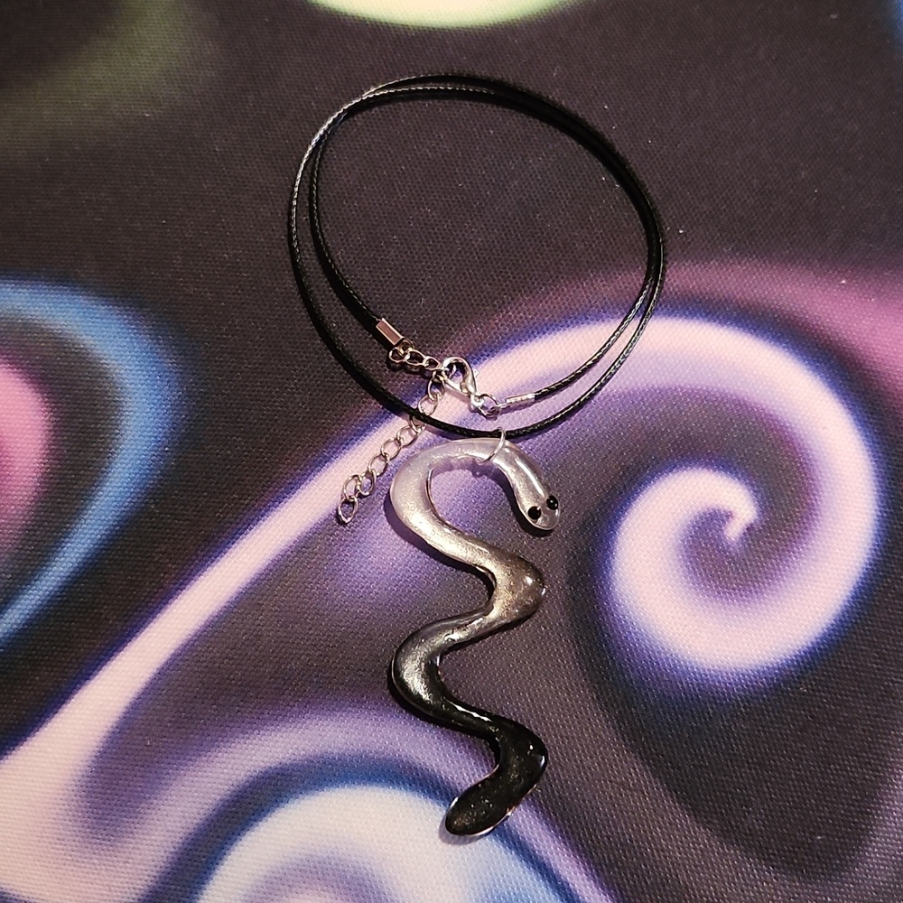 Smokey Wavy Snake Pendant.